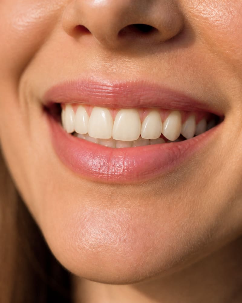 A close-up of a smile before whitening